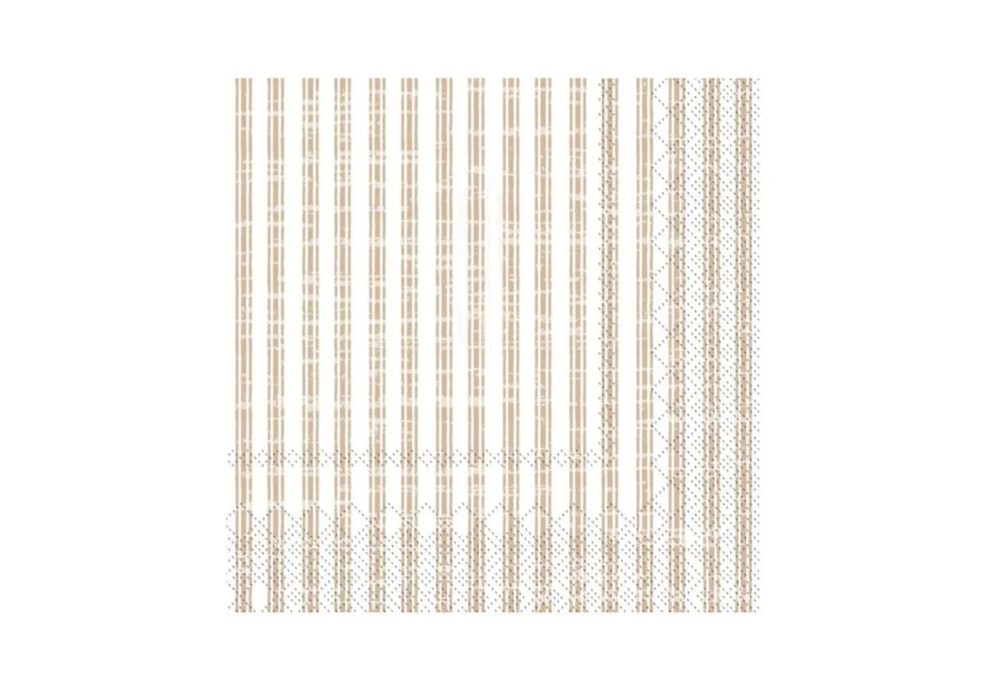 Chic Antique Papierservietten mit Streifen Beige 20 Stück - Bild 2