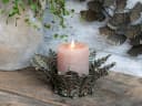 Chic Antique Kerzenständer Grau Metall Zink Blüten Deko Bild 2