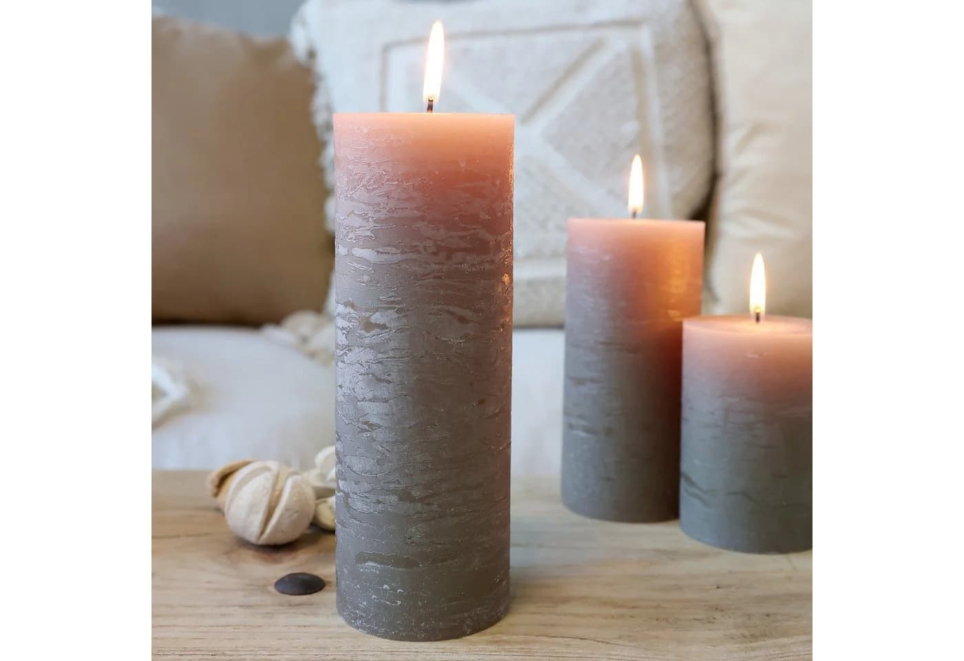 Chic Antique Rustikale Kerze Macon Paraffin Linen - Bild 2