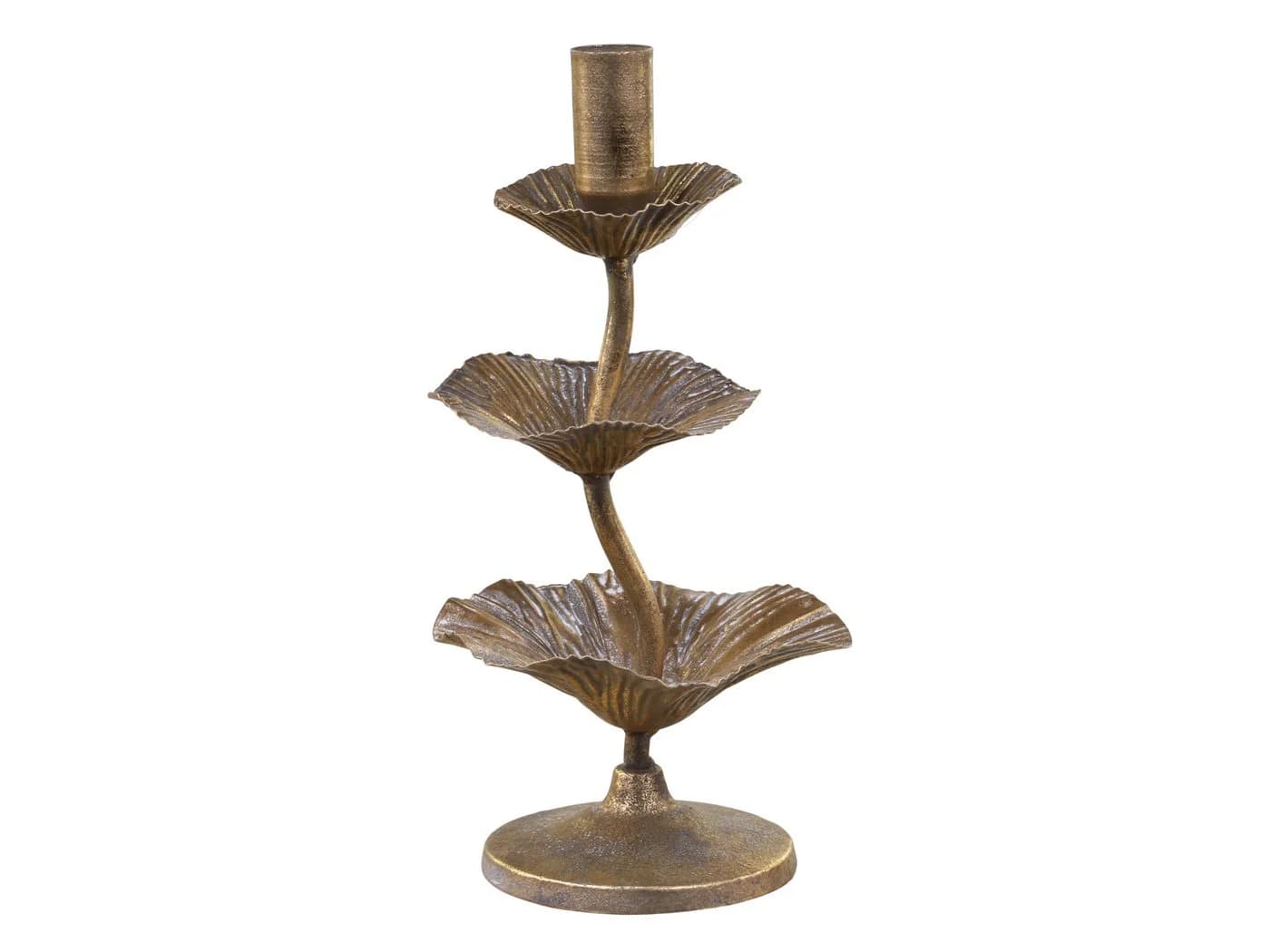 Chic Antique Kerzenständer Vintage Blattdekor Antique Messing Eisen