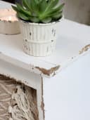 Chic Antique Hockerbank Holzbank Weiß 50cm Bild 3