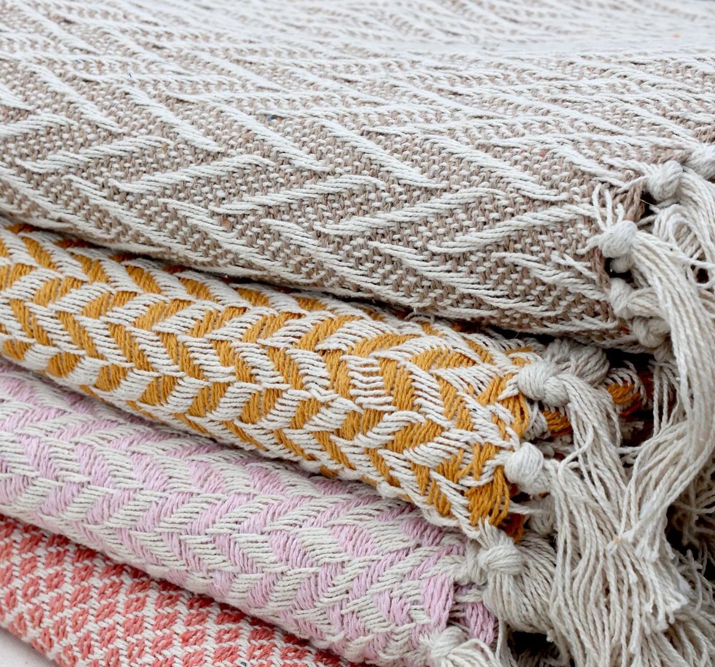 Chic Antique Decke Plaid Kuscheldecke 150x130cm Zick-Zack Muster - Bild 5