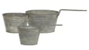 Chic Antique 3er Set Blumentöpfe Grau mit Griffen Bild 2
