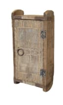 Chic Antique Hängeschrank Wandschrank aus Backsteinform Holz Braun Bild 1