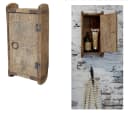 Chic Antique Hängeschrank Wandschrank aus Backsteinform Holz Braun Bild 2