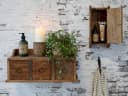 Chic Antique Hängeschrank Wandschrank aus Backsteinform Holz Braun Bild 4