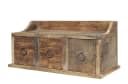 Chic Antique Wandregal mit 3 Schubladen Alt Holz Natur Bild 2