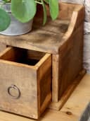 Chic Antique Wandregal mit 3 Schubladen Alt Holz Natur Bild 4