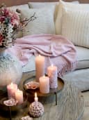 Chic Antique Wohndecke Plaid Himbeer 155x130cm Baumwolle Bild 4