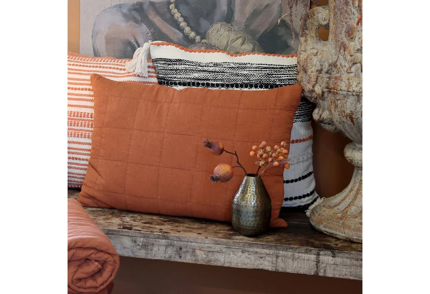 Chic Antique Kissenbezug 60x40cm Baumwolle Terracotta - Bild 3