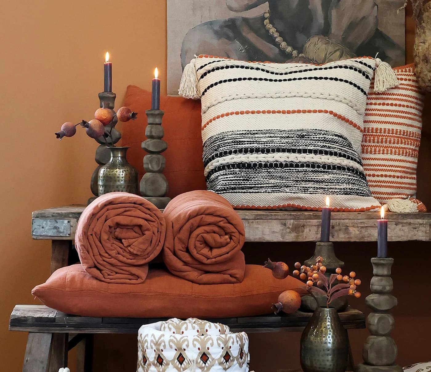 Chic Antique Kissenbezug 60x40cm Baumwolle Terracotta - Bild 4