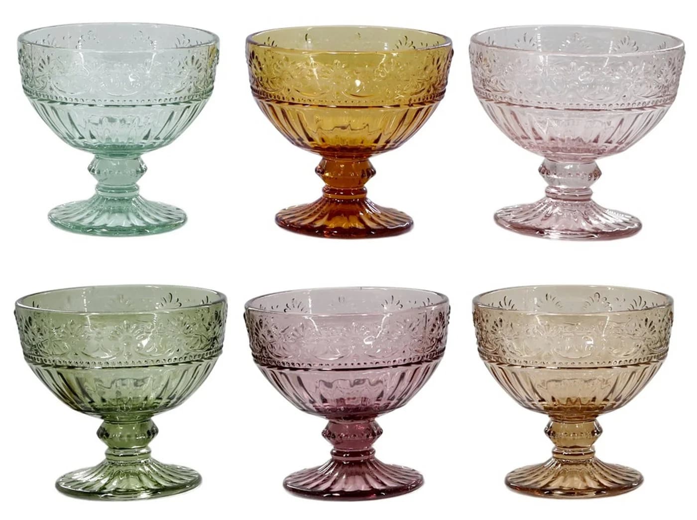 Chic Antique Gläser-Set 6x Trinkgläser 260ml Bunt Glas - Bild 2
