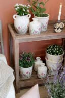 Chic Antique Avignon Kanne mit Blumenmotiv Beige Keramik Bild 5
