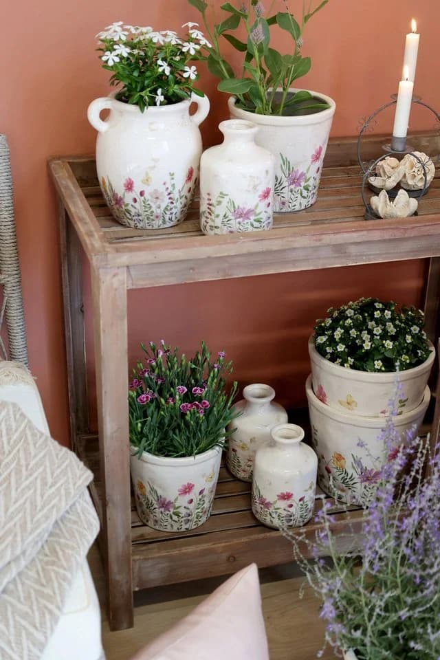 Chic Antique Avignon Kanne mit Blumenmotiv Beige Keramik - Bild 5