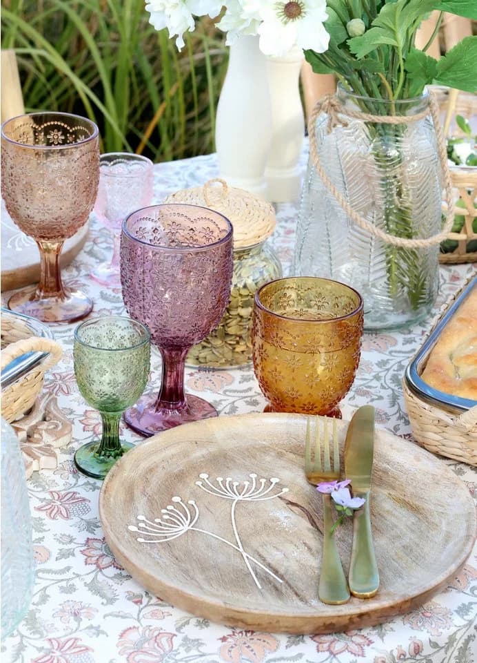 Chic Antique Weinglas-Set 6er Bunt mit Muster Glas - Bild 4