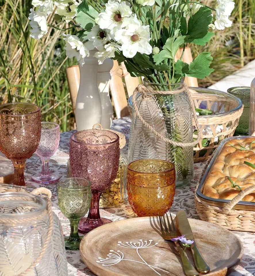 Chic Antique Weinglas-Set 6er Bunt mit Muster Glas - Bild 5