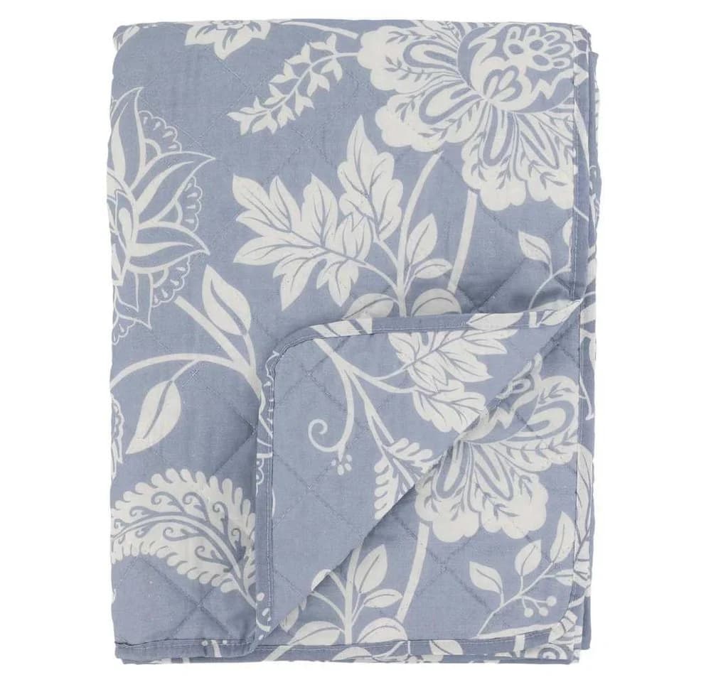 Chic Antique Quilt AIX Sky Blue Blumenmuster 180x130 cm - Bild 2