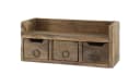Chic Antique Wandregal mit 3 Schubladen Alt Holz Natur Bild 2