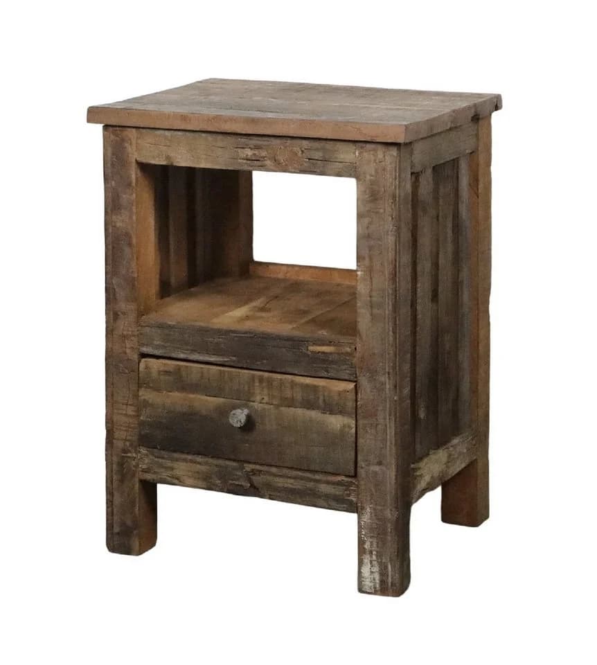 Chic Antique Kommode mit Schublade Alt Holz Unika Nachttisch Schrank Braun - Bild 2