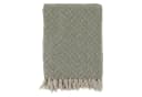 Chic Antique Aix Plaid Grün/Creme Wohndecke mit Fransen Bild 2
