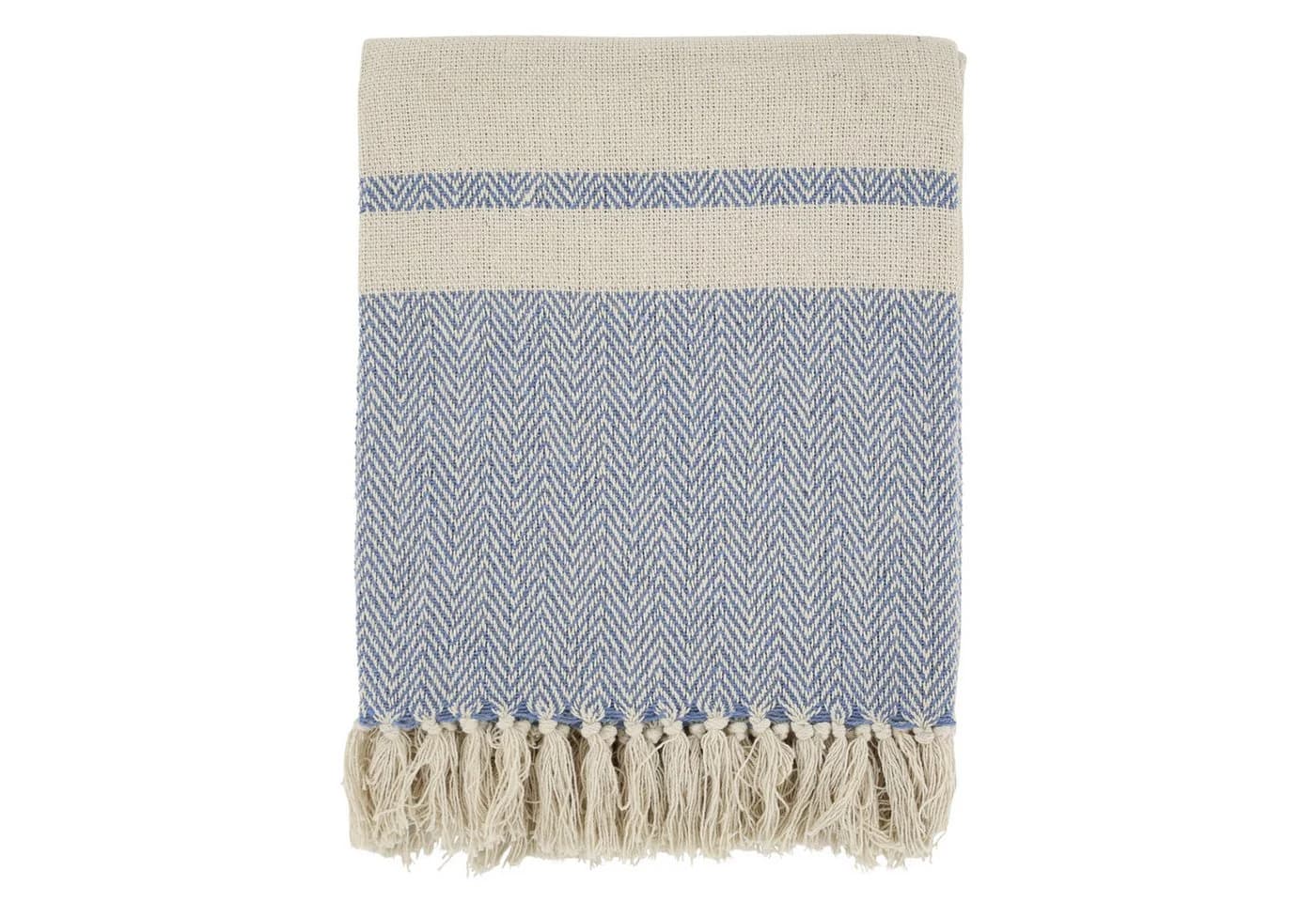 Chic Antique Aix Plaid Sky Blue Baumwolle Garnüberschuss - Bild 2