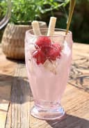 Chic Antique Trinkglas Rosa mit Muster 350ml Bild 3