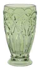 Chic Antique Trinkglas Olive Grün mit Muster 350ml Bild 2
