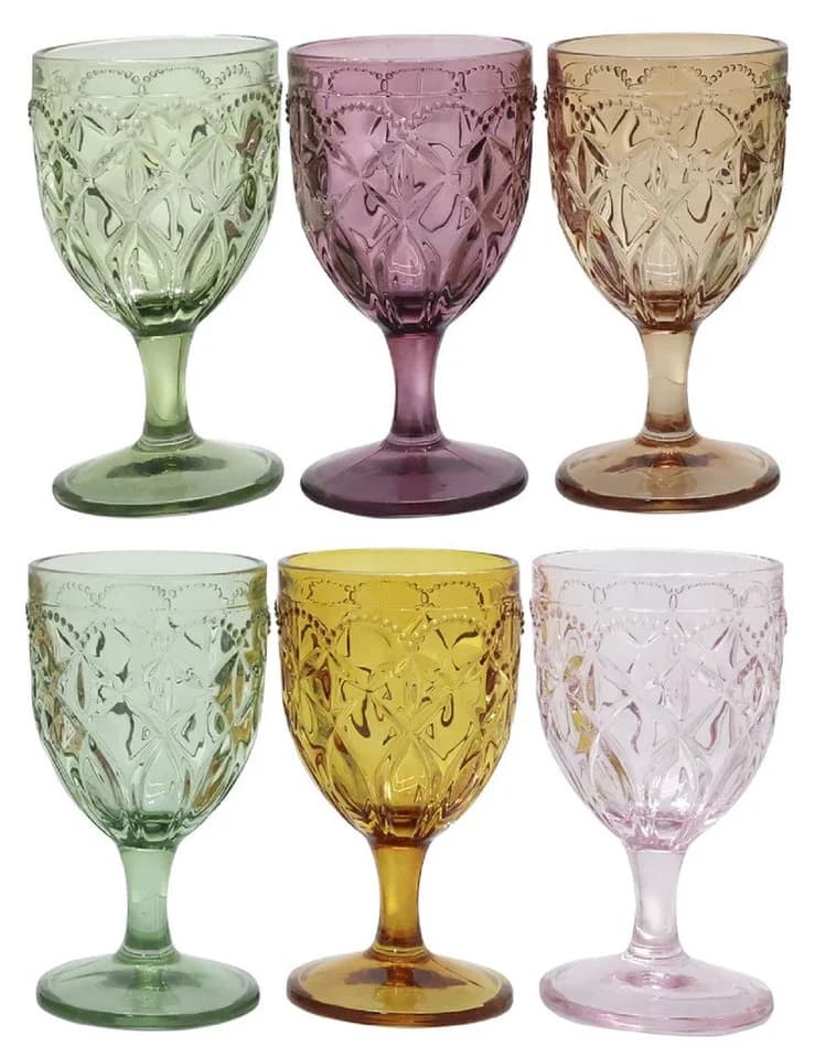 Chic Antique Weinglas-Set 6er Bunt mit Muster 250ml - Bild 2