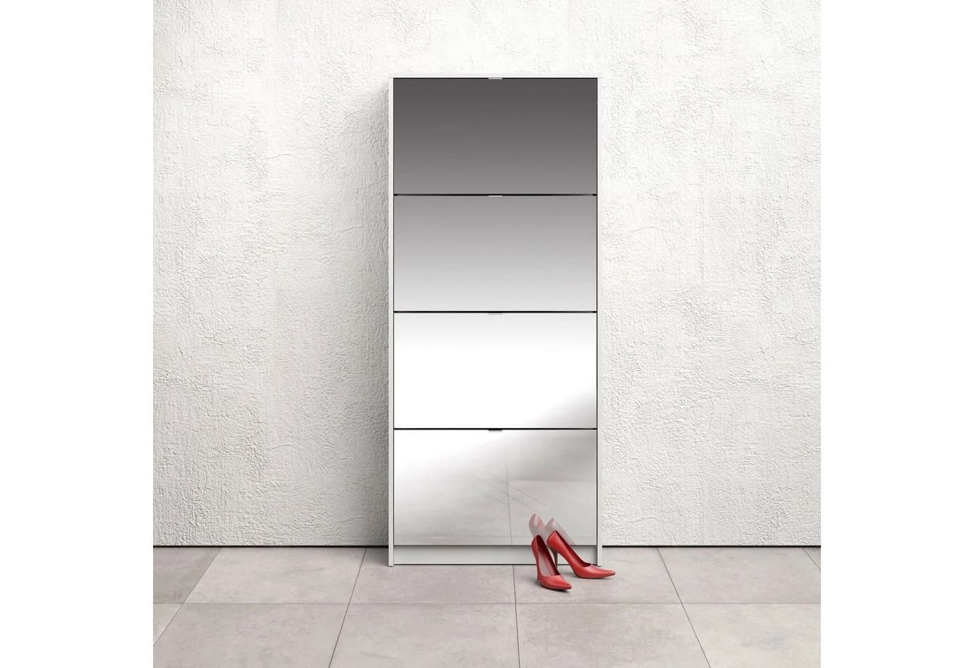 INOSIGN Schuhschrank Shoes Weiß mit Spiegelfronten - Bild 2