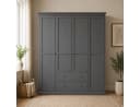 Home Affaire Paris Kleiderschrank 4 Türen Grau Bild 1
