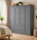 Home Affaire Paris Kleiderschrank 4 Türen Grau Bild 2