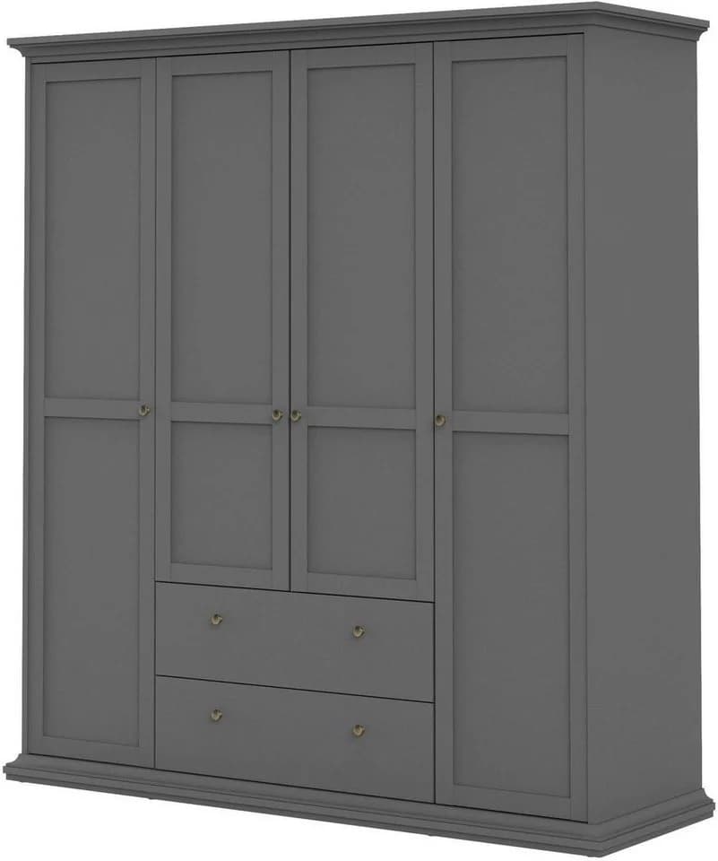 Home Affaire Paris Kleiderschrank 4 Türen Grau - Bild 5