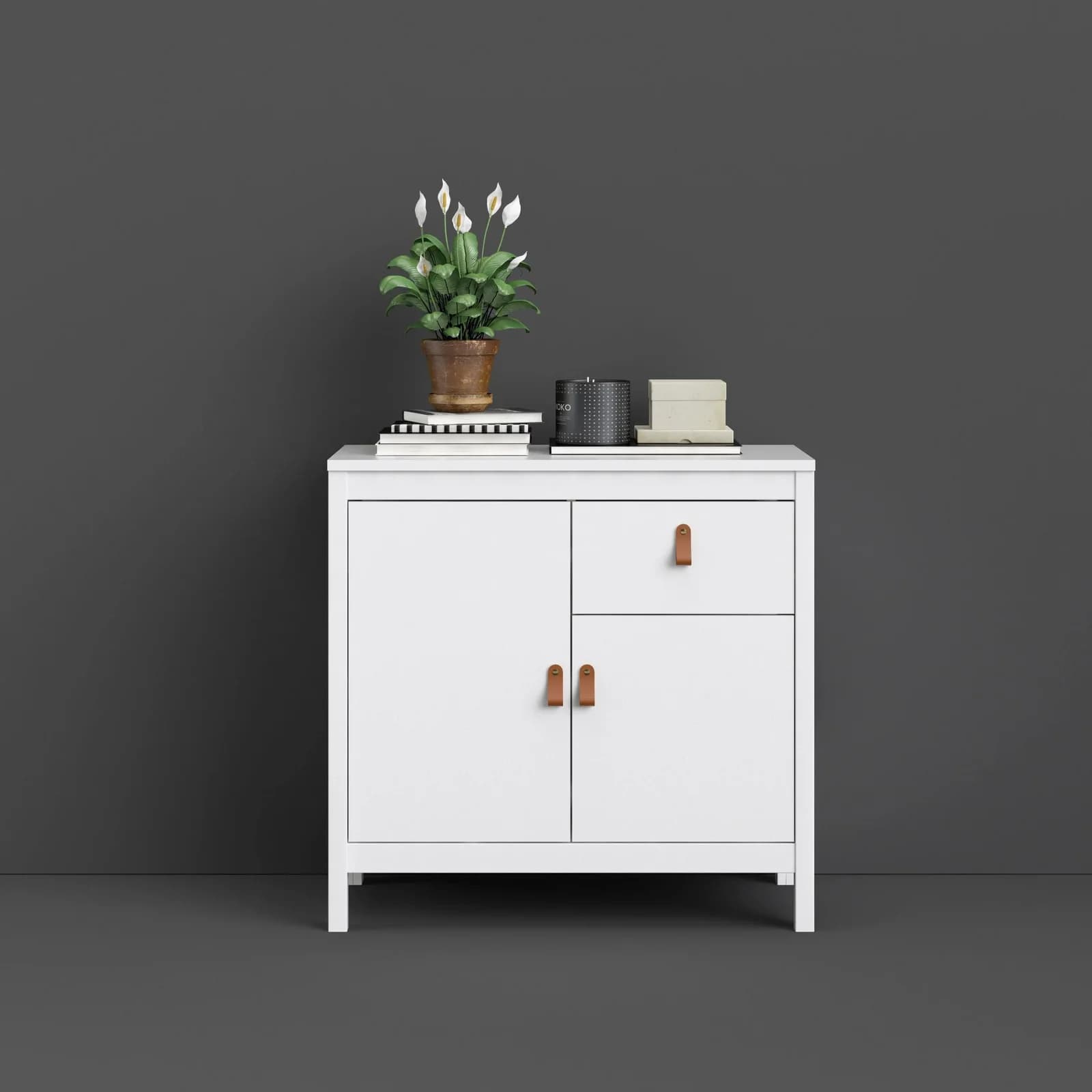 HOME AFFAIRE Sideboard Madrid Weiß mit 2 Türen und 2 Schubladen