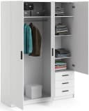 INOSIGN Kleiderschrank Sprint Weiß mit 3 Schubladen und Kleiderstange Bild 3