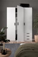 INOSIGN Kleiderschrank Sprint Weiß mit 3 Schubladen und Kleiderstange Bild 5