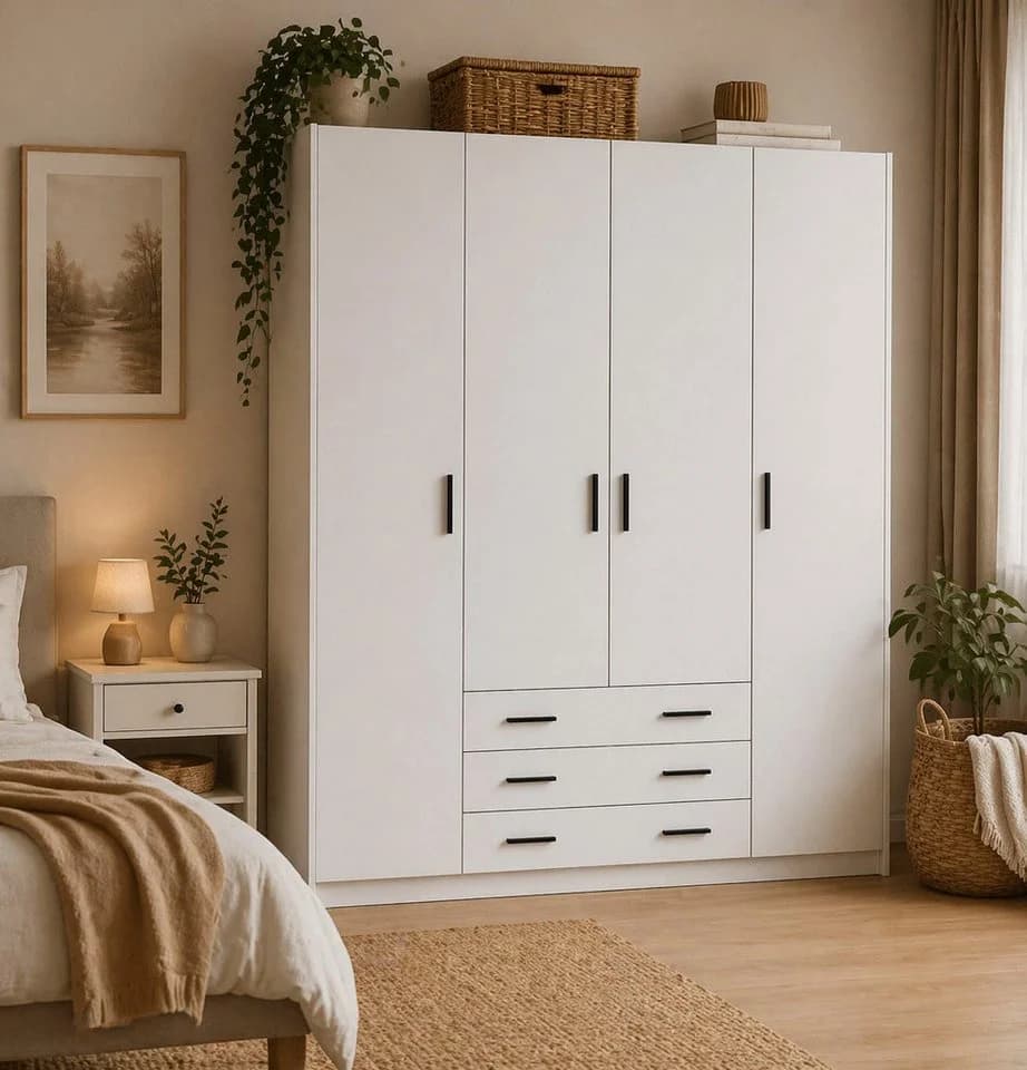 INOSIGN Sprint Drehtürenschrank Weiß Holzwerkstoff 3 Schubladen - Bild 2
