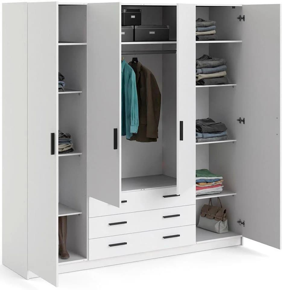 INOSIGN Sprint Drehtürenschrank Weiß Holzwerkstoff 3 Schubladen - Bild 5
