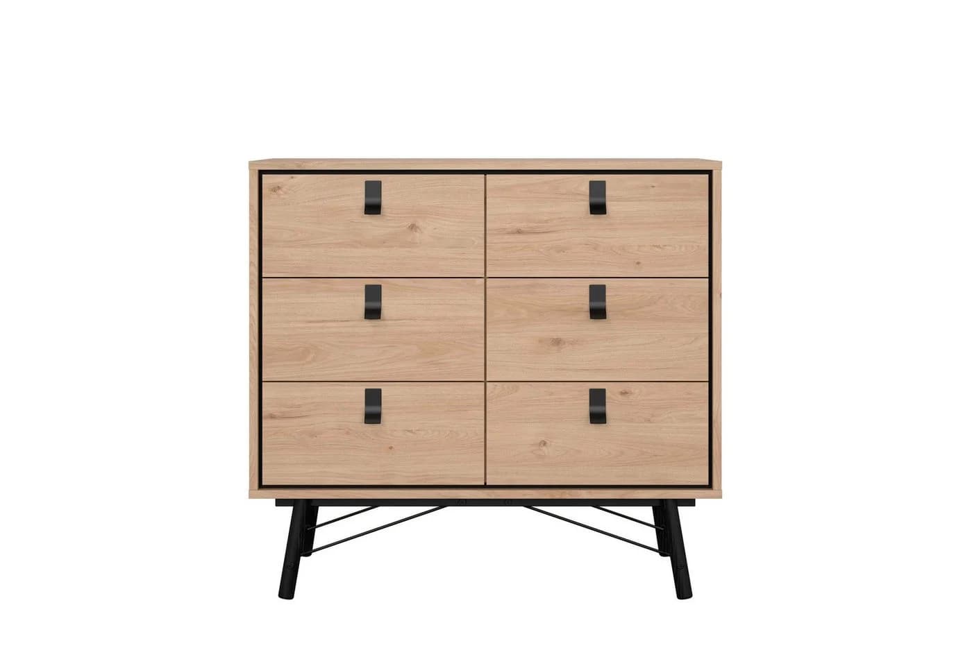 Kommode ANDAS Ry Braun 6 Schubladen Holzwerkstoff Massivholzbeine - Bild 3