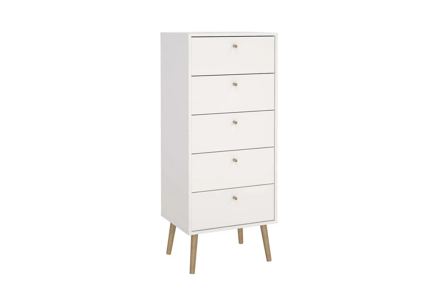 Highboard ANDAS Bodo Weiß 5 Schubladen Skandinavisches Sideboard - Bild 3
