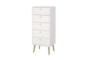 Highboard ANDAS Bodo Weiß 5 Schubladen Skandinavisches Sideboard Bild 4