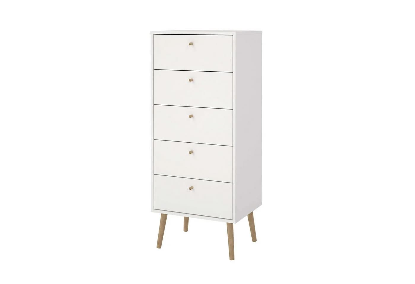 Highboard ANDAS Bodo Weiß 5 Schubladen Skandinavisches Sideboard - Bild 4