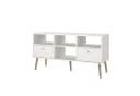 TV-Board ANDAS Bodo TV-Möbel, TV-Unit, Mediamöbel, Regal, 2 Schubladen und 4 offene Fächer, Beine und Griffe aus Massivholz Bild 3