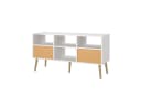 TV-Board ANDAS Bodo TV-Möbel, TV-Unit, Mediamöbel, Regal, 2 Schubladen und 4 offene Fächer, Beine und Griffe aus Massivholz Bild 4