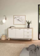 Sideboard ANDAS Ikast Weiß Jackson Hickory 2 Türen 3 Schubladen Bild 1