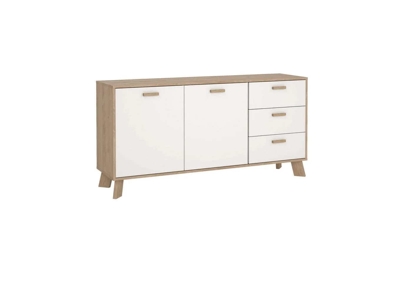 Sideboard ANDAS Ikast Weiß Jackson Hickory 2 Türen 3 Schubladen - Bild 2