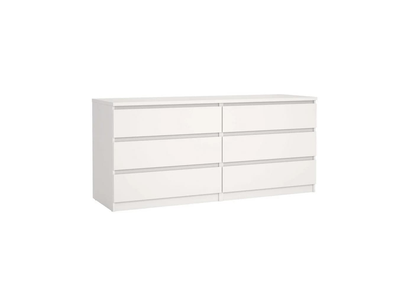 Kommode INOSIGN Naia 6 Schubladen Hochglanz-Optik Grifflose Front Matt Weiß - Bild 4