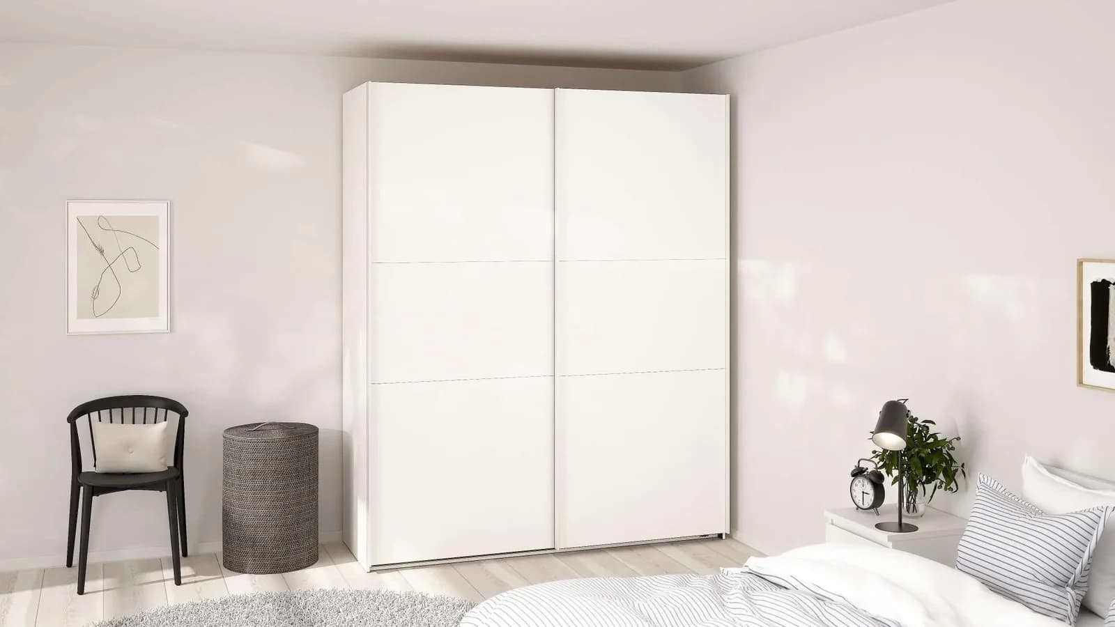 Schwebetürenschrank HOME AFFAIRE Como Kleiderschrank Schlafzimmerschrank Weiß