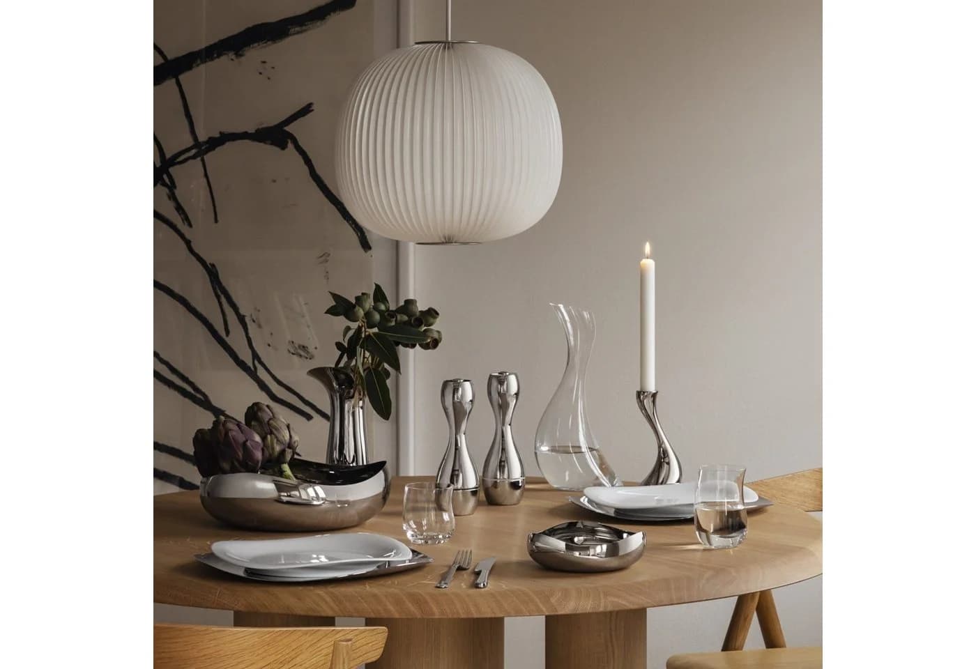 Georg Jensen Salz-/Pfeffermühle Cobra manuell Silber Edelstahl