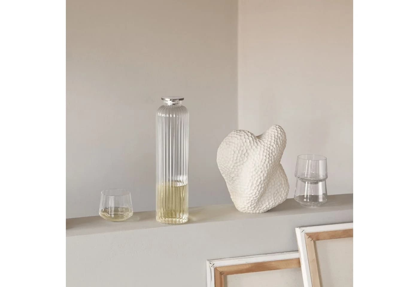 Georg Jensen Karaffe Bernadotte 1100 ml Glas Edelstahl