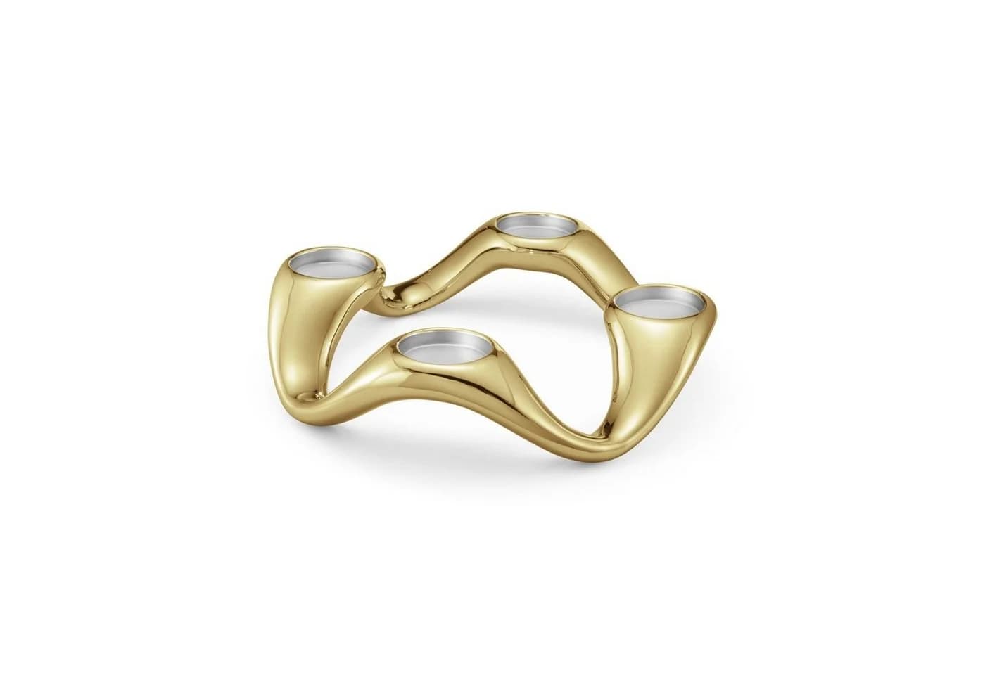 Georg Jensen Cobra Kerzenhalter Rund Gold